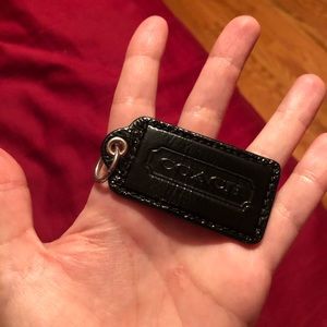 COACH Hangtag or Keychain, Black Patent Leather